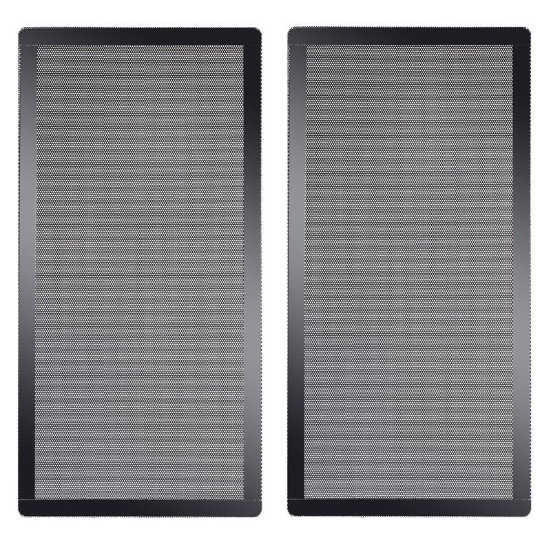 YSSHUI 120 x 240mm PC Case Dust Mesh Filter, [2 Pack] Magnetic Frame Computer Fan Dust Mesh PC Cooler Filter Dustproof PVC Cover Grills - Black - Image 1